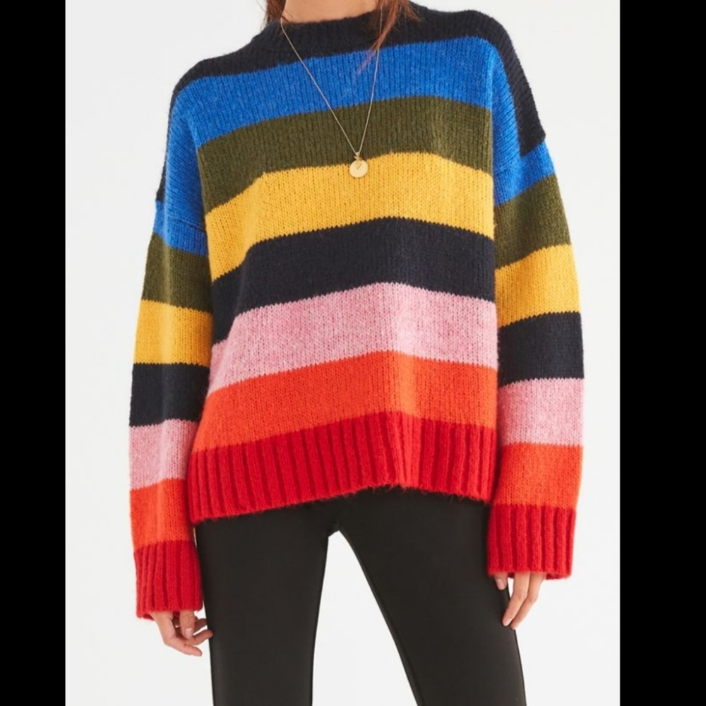 Urban Outfitters Kari Rainbow striped sweater